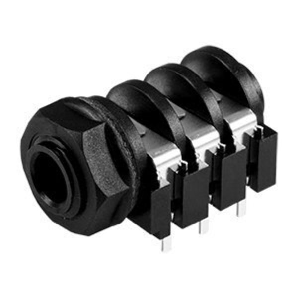 Cui Devices Phone Connectors 6.35 Mm, Mono And Stereo, Right Angle, Through Hole, 2 3 Conductors, 2 3 Internal SJ-63073E